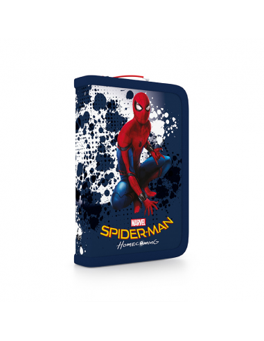 Penál 1patrový s chlopní naplněný Spiderman Homecoming