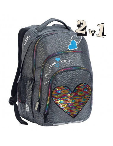 Školní batoh 2v1 BAR Big heart