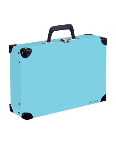 Kufřík lamino hranatý okovaný PASTELINI modrá