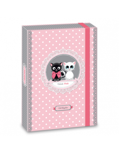 Box na sešity Think Pink kočky A4