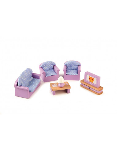 Dřevěný nábytek - Obývací pokoj fialový