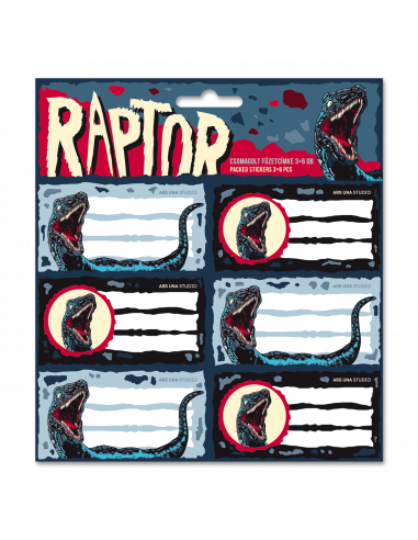 Jmenovky na sešity Raptor 18ks