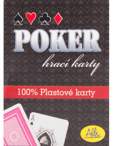 Poker plastové karty červené