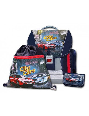 Školní batohový set City Cars 3-dílný
