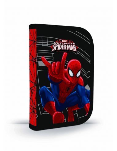 Penál 1patrový s chlopní naplněný Spiderman